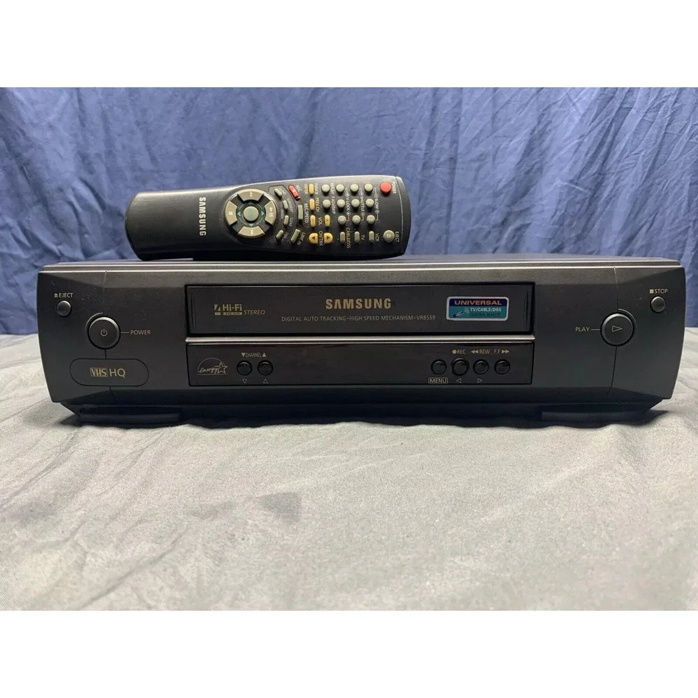 Vintage Samsung VR8559 Digital Auto Tracking VHS Player VCR Black W/ REMOTE WKG!